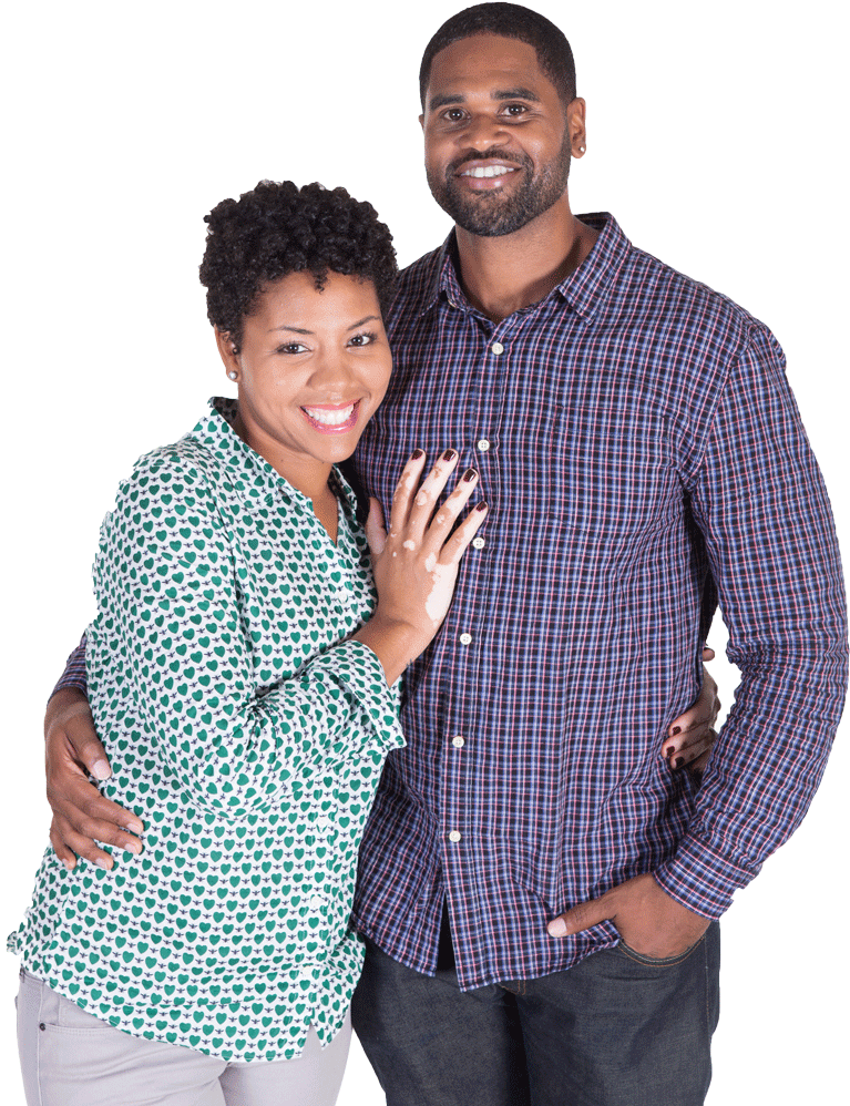 African American Couple Posing Together And Smiling - Man (1000x1000), Png Download