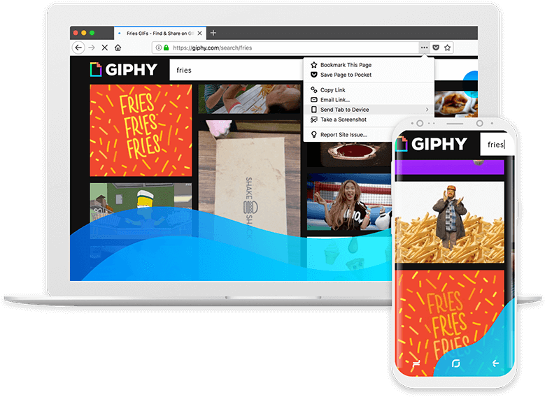 Image Of Gif Shared From Desktop To Mobile Using The - Firefox (788x571), Png Download