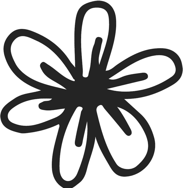 Hand-drawn Flower Rubber Stamp - Hand Drawn Flower Png (600x600), Png Download