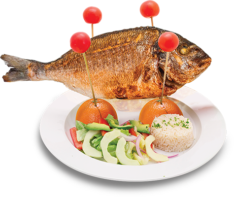 Platillos De Mariscos Png - Two Fish On A Plate (475x400), Png Download