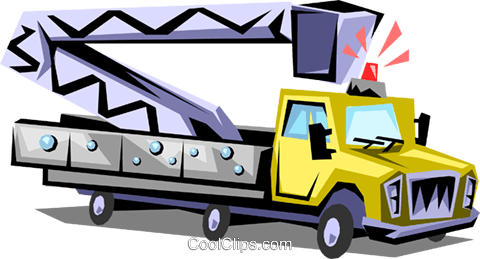 Cherry Picker Truck Royalty Free Vector Clip Art Illustration - Energy (480x259), Png Download