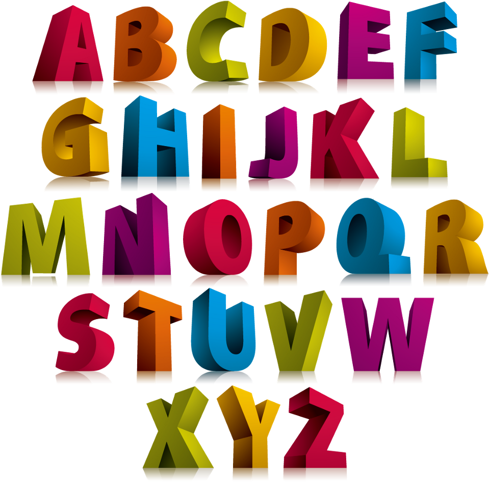 Alphabet 3d Letters Colorful 4asno4i Letras En 3d Abecedario Full Size Png Download Seekpng