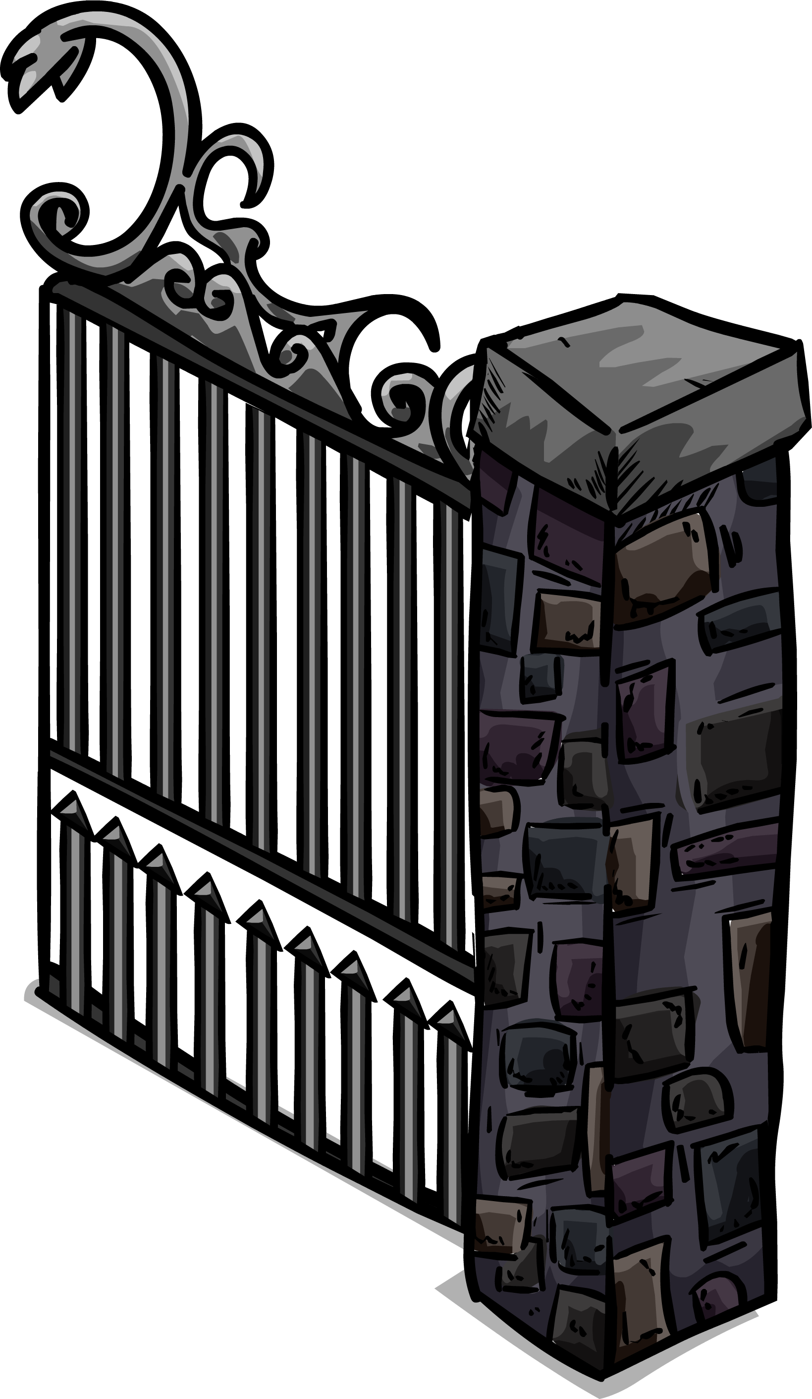 Iron Gate Sprite 007 - Club Penguin Iron Gate (1639x2821), Png Download