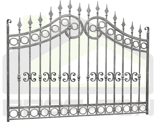 Wrought Iron Gates And Fences - Porte En Fer Plein L350xpr4xh288 Cm (539x430), Png Download
