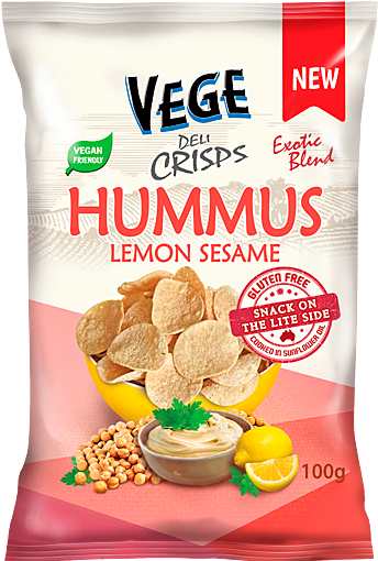 Gently Flavoured With The Complementary Lemon Sesame - Vege Chips - Original Deli Crisps: Purple & Orange (395x521), Png Download
