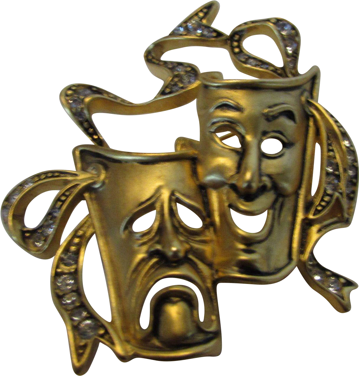 Vintage Bob Mackie Comedy And Tragedy Masks In Goldtone - Sock And Buskin (1273x1273), Png Download