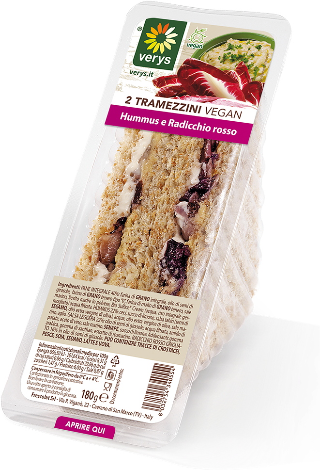 Hummus E Radicchio Tramezzino (1200x1200), Png Download