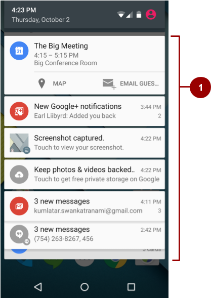 Notification Drawer - Notification Android (441x621), Png Download