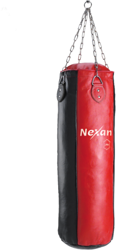 Punching Bag Leather Nexan, Cm, Black/red - Boxing Bag Transparent Background (500x500), Png Download