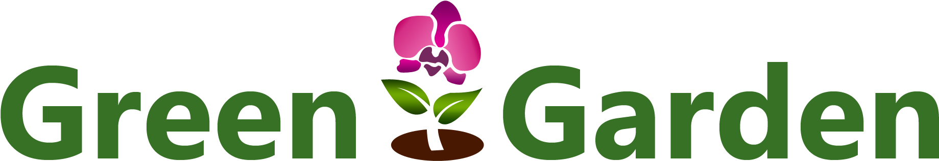 Wholesale Orchid Plants - Green Garden Logo (1899x504), Png Download