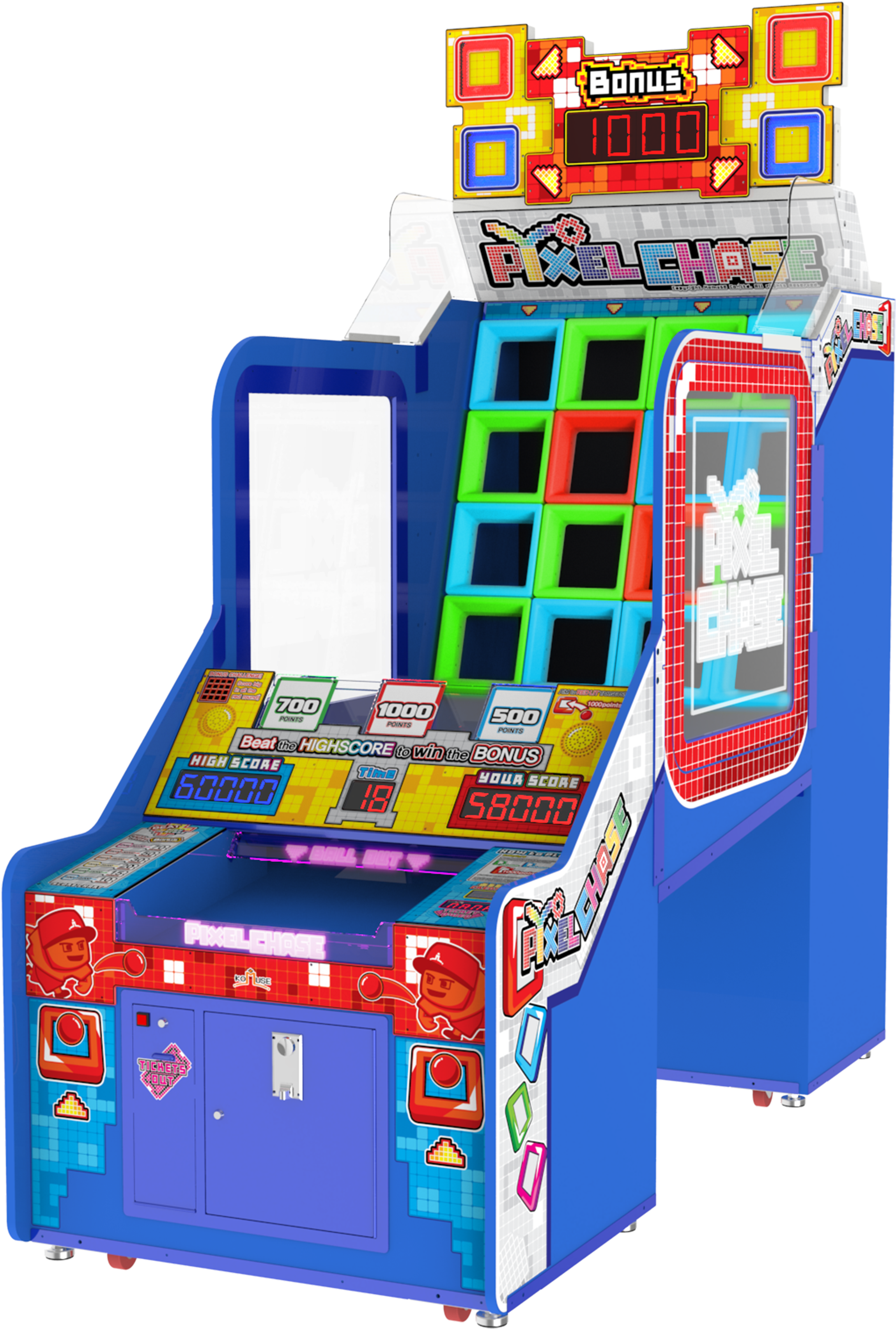 Pixel Chase - Video Game Arcade Cabinet (3085x3600), Png Download