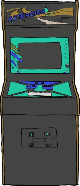 Arcade Game Clipart - Asteroids (260x599), Png Download