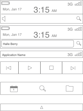 Status Bar Text Box And Buttons Dropdown And Dialog - Android Notification Bar Wireframe (375x441), Png Download
