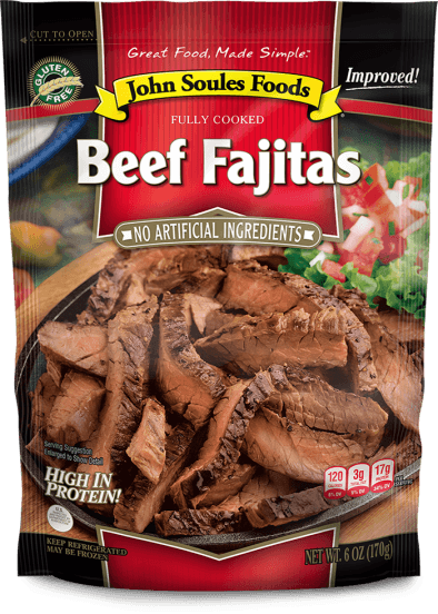 6oz Refrigerated - John Soules Beef Fajitas (394x552), Png Download
