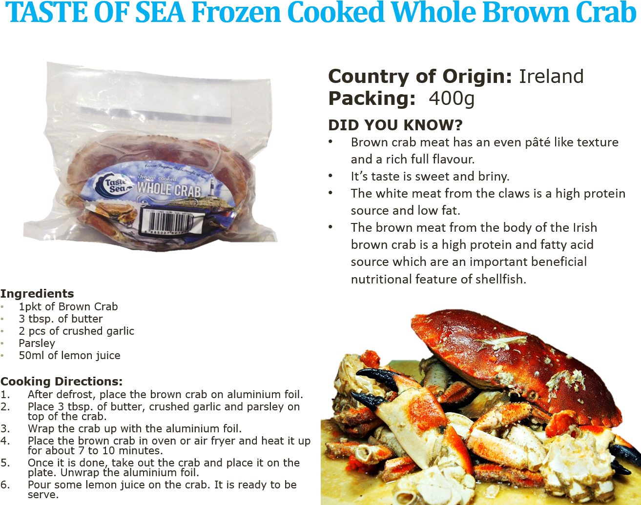 Do Better Trading - Taste Of Sea Frozen Cooked Whole Brown Crab (1417x1084), Png Download