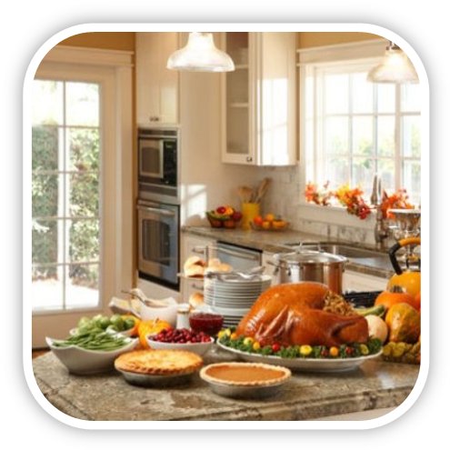 Let Leabeth's Kitchen Take Care Of The Details This - Kitchen Counter With Food (504x504), Png Download