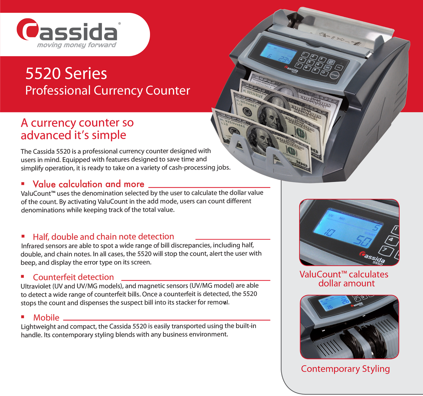 And Experience In Money Printing And Security To Assure - Cassida Bill Counter (5520uv) (1600x1498), Png Download