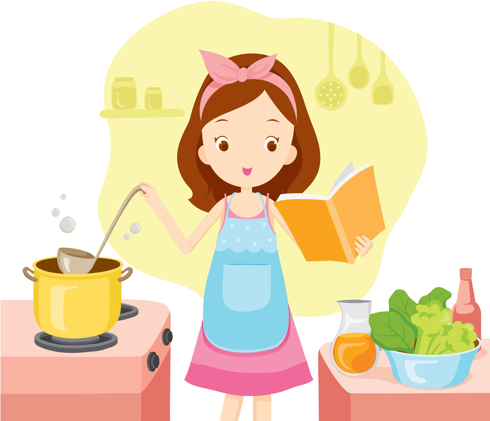Cooking Girl Stock Woman Clip Art - Cooking Girl Clip Art (1000x1000), Png Download