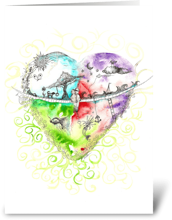 All Heart Greeting Card - Illustration (700x792), Png Download