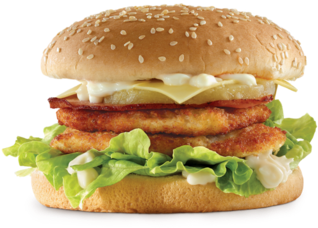 Double Fillet - Double Grilled Chicken Burger (399x396), Png Download