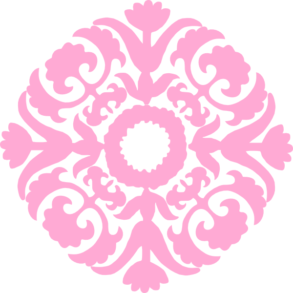 Light Pink Damask Flourish Clip Art - Islamic Design Png (600x600), Png Download