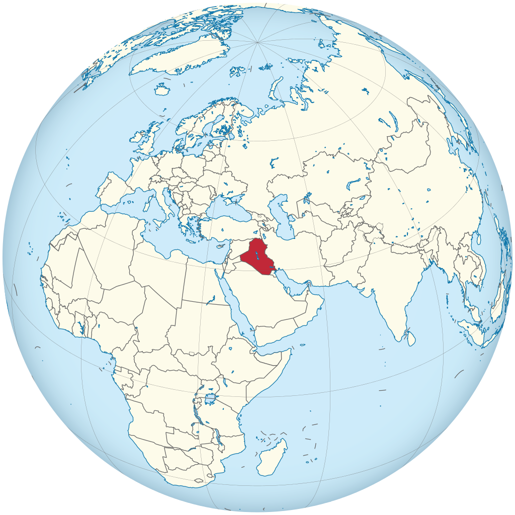 Iraq On The Globe - Syria On A Globe (1024x1024), Png Download