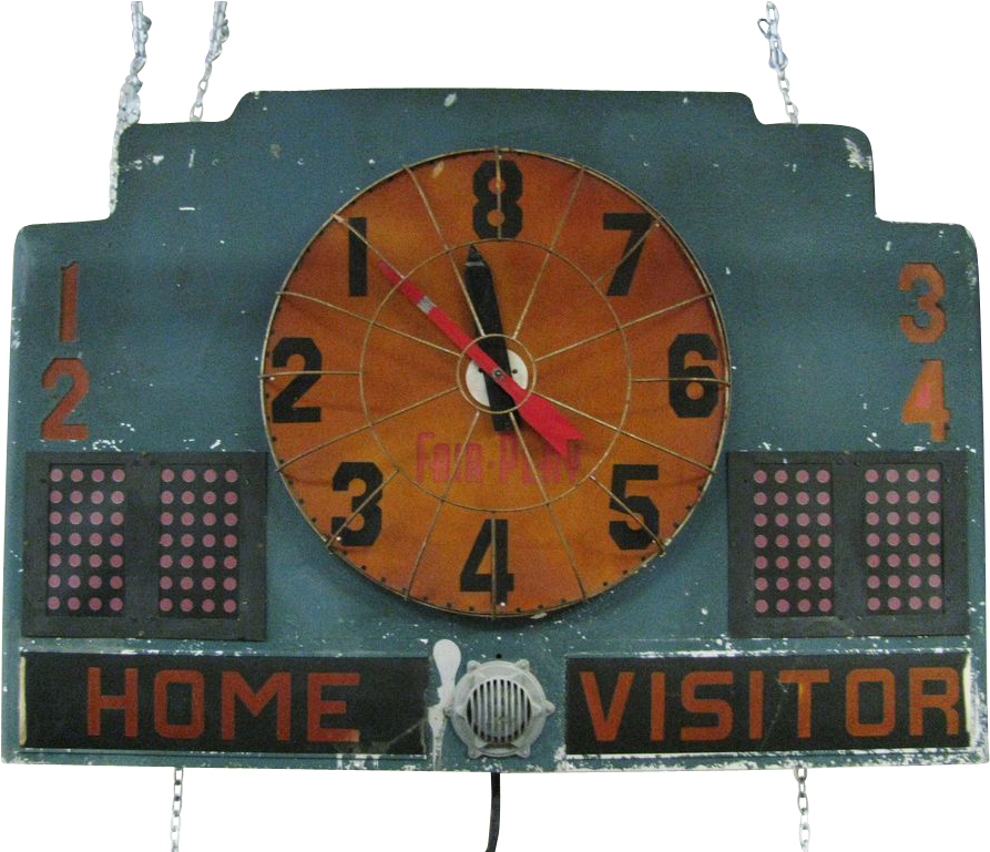 Vintage Basketball Scoreboard Lighted Fair Play Wonderful - Wall Clock (892x892), Png Download