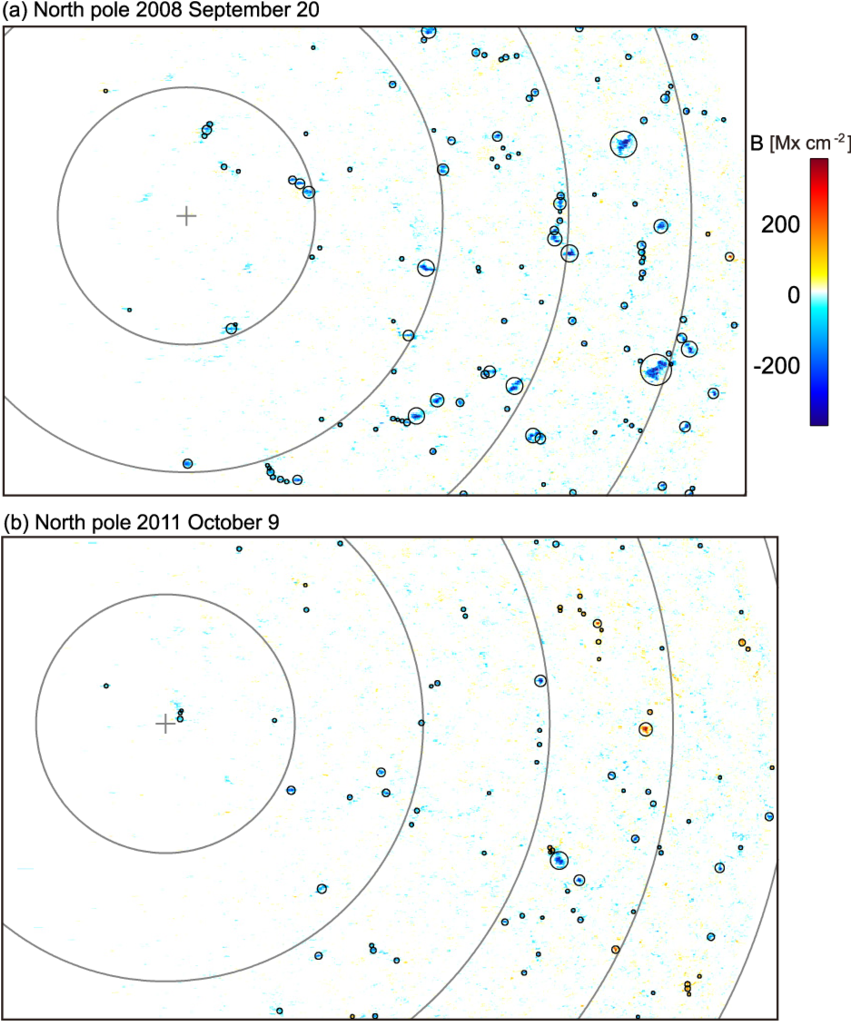 Maps Of Signed Magnetic Flux Of The Magnetic Field - Magnetic Field (850x1035), Png Download