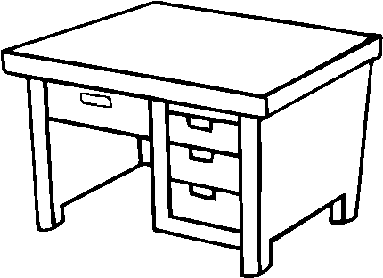 Dibujo De Mesa De Escritorio Para Colorear - Desk Coloring (600x470), Png Download