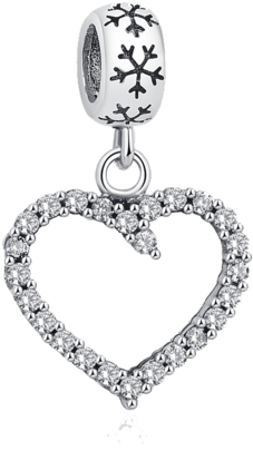 Exquisite Antique Silver Hollow Heart Dangle Charm - Pendant (480x480), Png Download