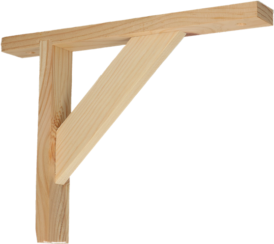 Wooden Shelf Bracket Ø230x280 - Plankendrager Hout 280x320 (600x600), Png Download