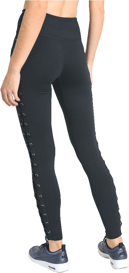Lace Up Leggings - Tights (600x899), Png Download