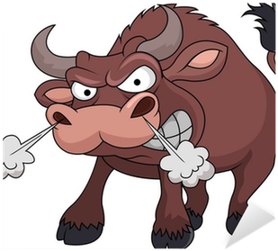 Angry Bull Cartoon (400x400), Png Download