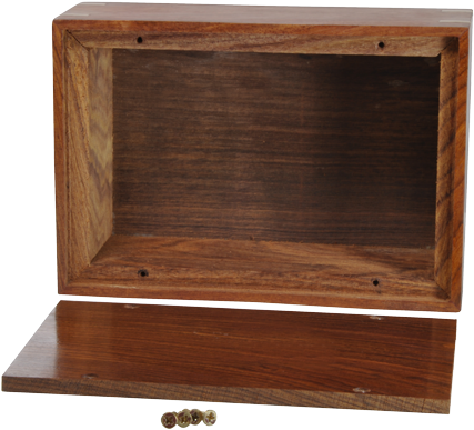 Urn Compartment Shown Of Wood Urn With Threaded Screw - Wooden Box Base (500x500), Png Download