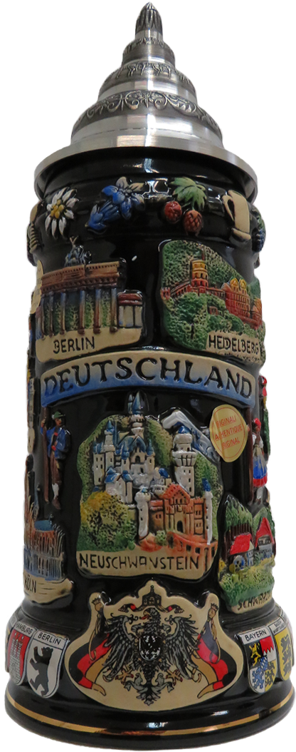 Beer Stein - Black Panorama Germany 0.75l (476x1102), Png Download