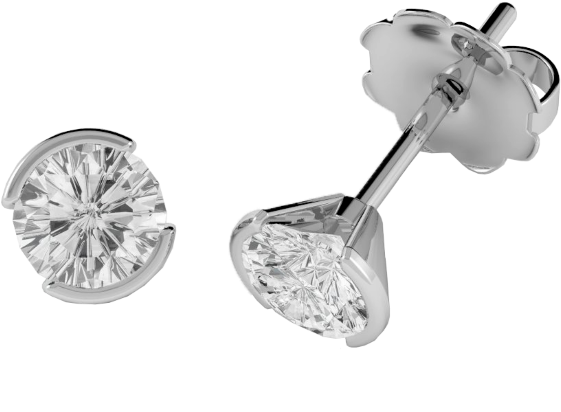 Diamond Stud Earrings In 9ct White Gold With Round - Diamond Stud Earrings Setting (560x560), Png Download