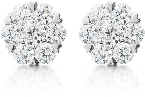 Earrings Classic Heart Illusion Diamond Studs - Earrings (800x785), Png Download