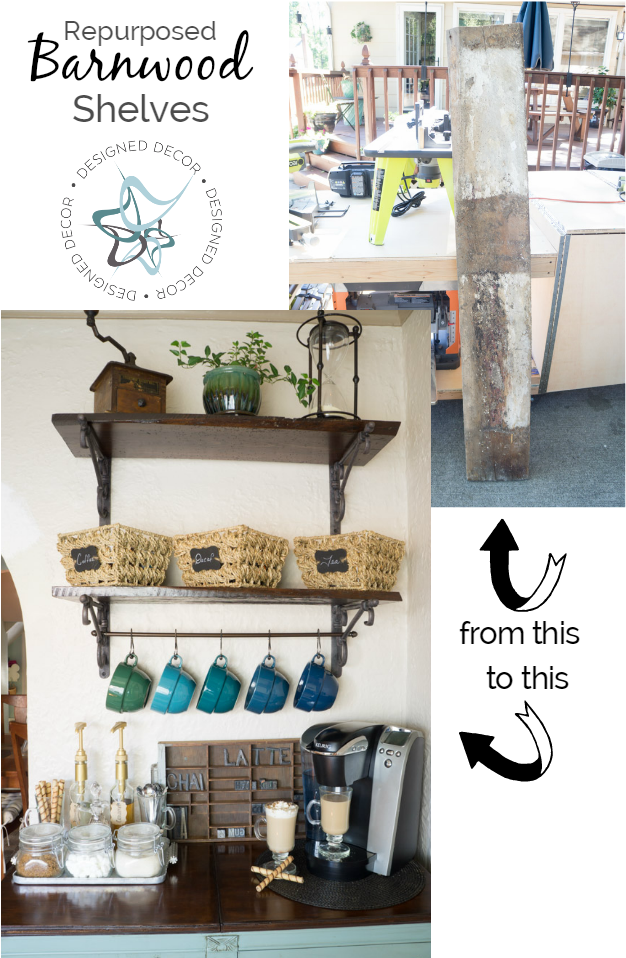 Diy Repurposed Barnwood Shelves Designed Decor - Shelf (650x972), Png Download