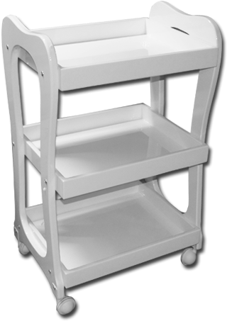 3 Shelf White Storage Wooden Tray Rolling Cart - 3 Shelf Rolling Cart (640x480), Png Download