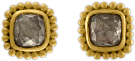 Granulated Diamond Stud Earrings - Earrings (800x800), Png Download