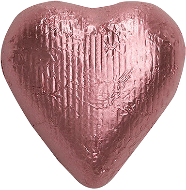 Light Pink Foiled Solid Milk Chocolate Hearts Bulk - Just Candy Light Pink Solid Milk Chocolate Foiled Hearts (500x500), Png Download