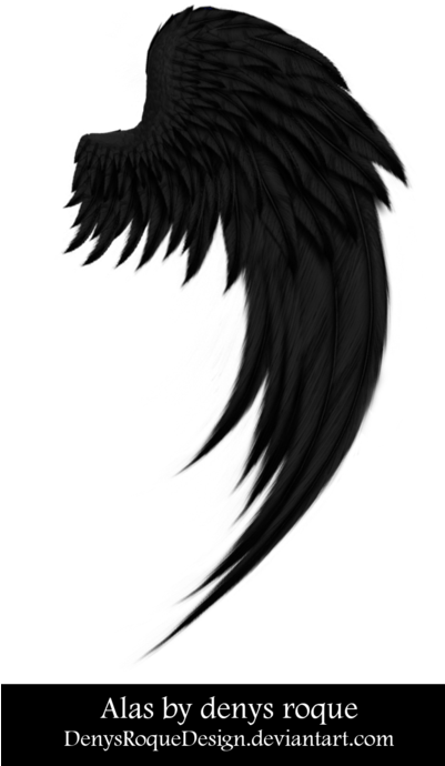 Ala Negra 7 Por Denysroquedesign Por Denysroquedesign - Png Alas De Diablo (400x707), Png Download