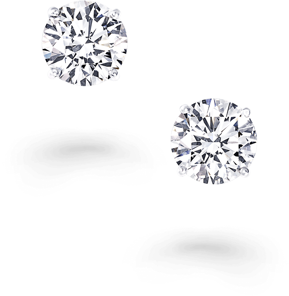 A Pair Of Classic Graff Round Diamond Stud Earrings - Diamond (2000x2000), Png Download