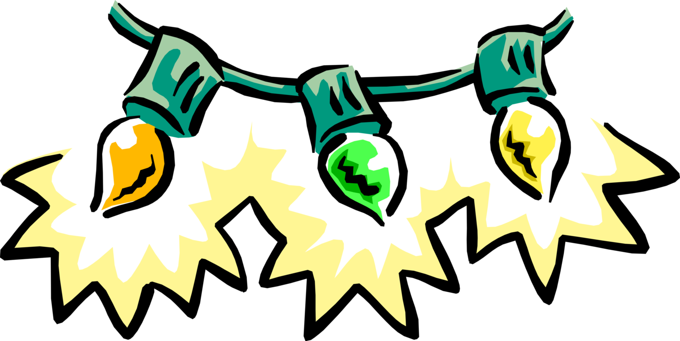 Vector Illustration Of Decorative Colored Christmas - Clip Art (1393x700), Png Download