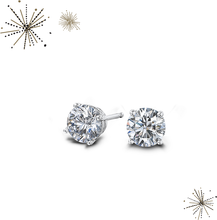 Round Brilliant Diamond Earrings - Diamond Stud Earring Png (800x800), Png Download