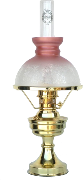 The 'ramona' Oil Lamp With The Cranberry Mist Student - W.t. Kirkman Oil & Electric Lanterns (371x651), Png Download
