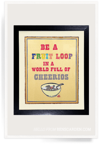 Gilded 18k Be A Fruit Loop Vintage Expression Artwork - Ben's Garden Coasters - Yellow (set Of 4) (336x480), Png Download