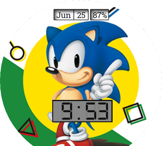 Retro Sonic The Hedgehog Digital Watch - Sonic The Hedgehog Play Now (564x510), Png Download