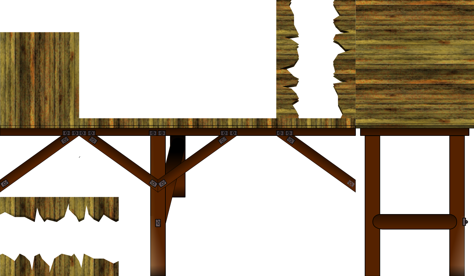 Bridgetiles - Wood Bridge Png 2d (1536x896), Png Download