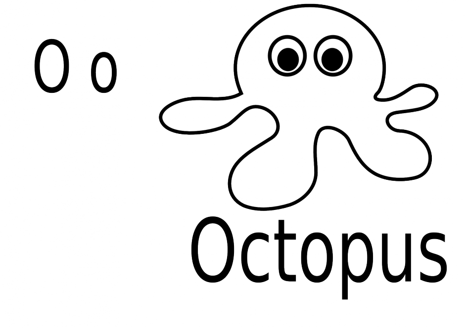 Cartoon Octopus For Coloring Book Stock Vector Izakowski - O For Octopus (940x664), Png Download